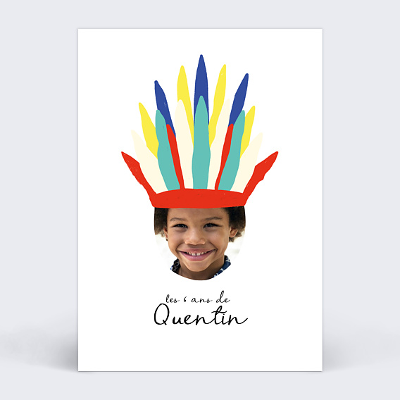 Invitation anniversaire enfant Indien