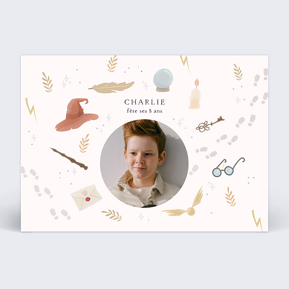 Kit De 6 Cartes D'invitation Anniversaire Pour Enfant Avec Ses