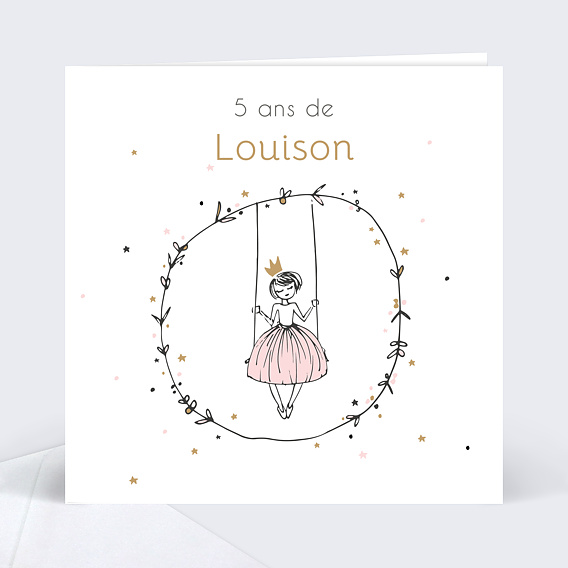 Carte D Invitation Anniversaire Jolie Princesse Popcarte