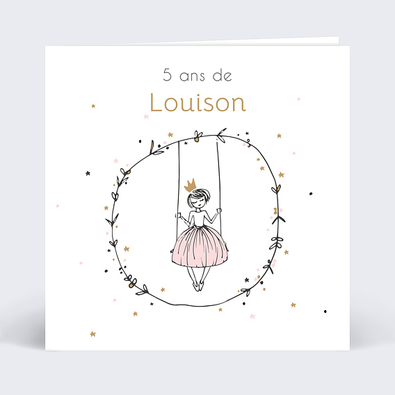 Invitation anniversaire enfant Jolie Princesse