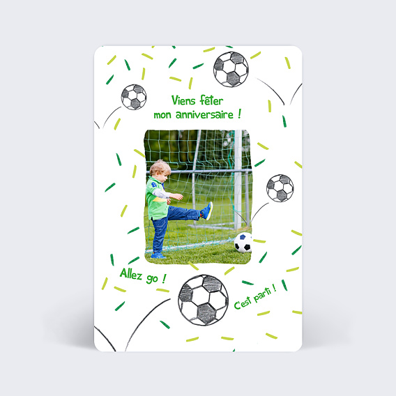 Carton d'invitation pour anniversaire enfant football