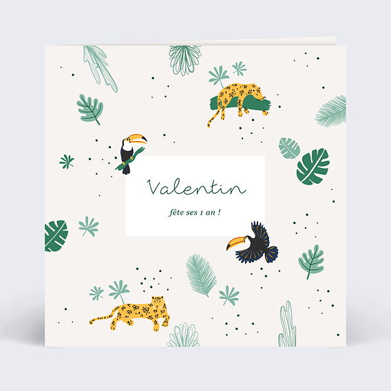 Invitation anniversaire enfant Jungle Secrète