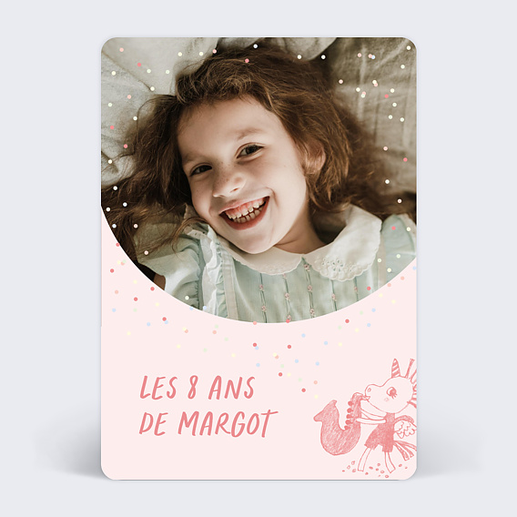 Invitation Anniversaire Enfant Lilliputiens x Popcarte - Léna la licorne