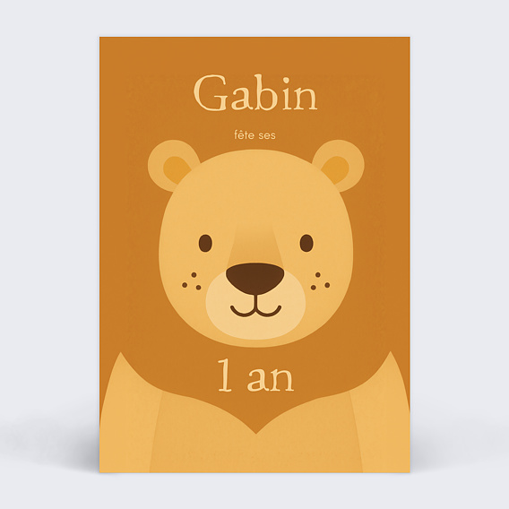 Invitation anniversaire enfant Lion courageux