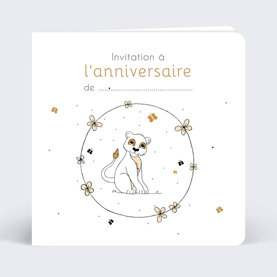 Invitation anniversaire enfant Lionceau