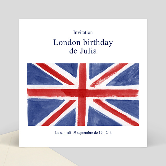Carte d'invitation anniversaire london