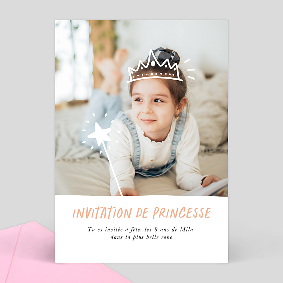 Invitation Anniversaire Enfant Ma Couronne - Popcarte