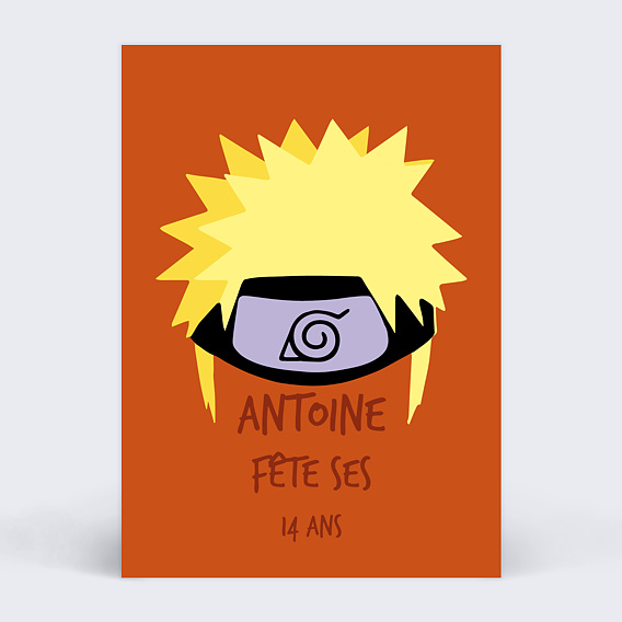 Invitation Anniversaire Enfant Manga - Popcarte