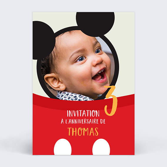 Invitation anniversaire enfant Mickey