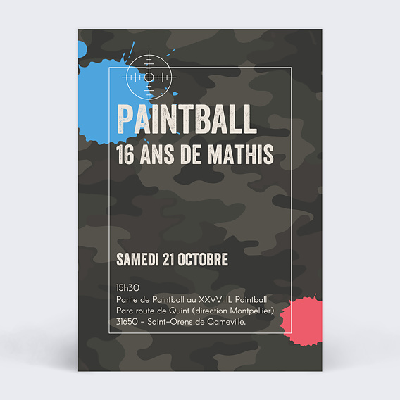 Invitation anniversaire enfant Militaire