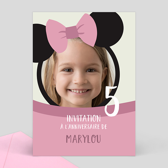 Invitation Anniversaire Enfant Minnie Popcarte