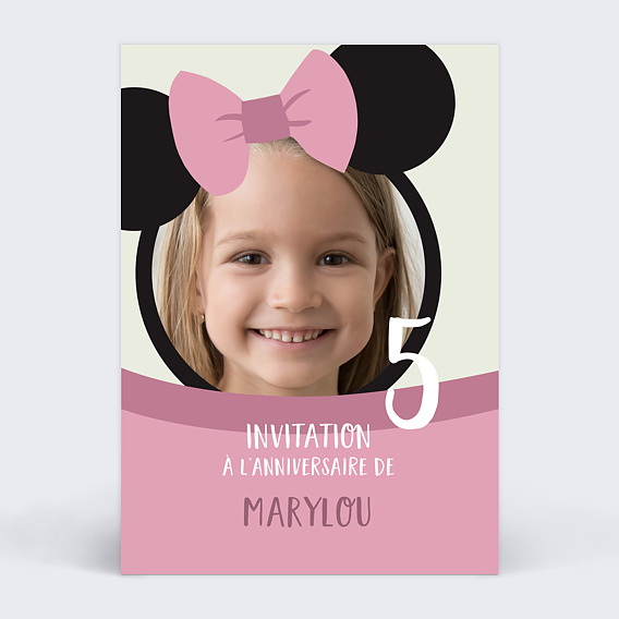 Invitation Anniversaire Enfant Minnie Popcarte