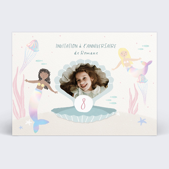 Invitation de fête d'anniversaire de sirène