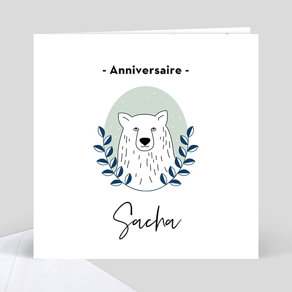 Invitation Anniversaire Enfant Ours mignon