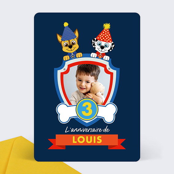 Invitation Anniversaire Enfant Patrouille Party - Popcarte