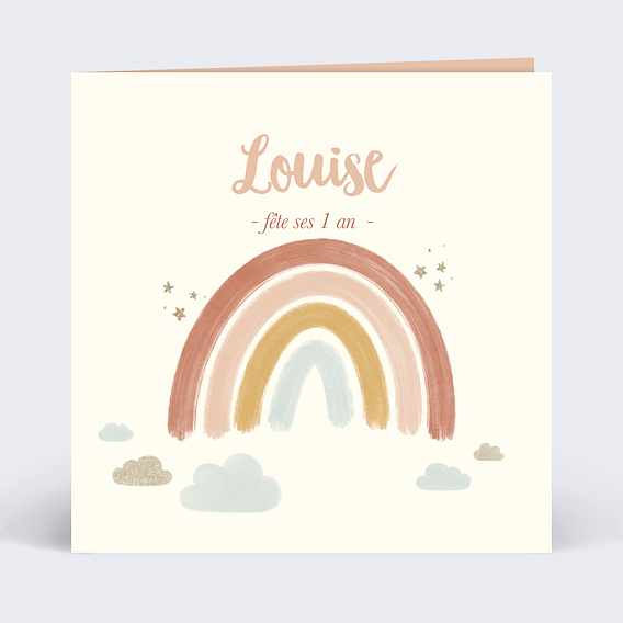 Invitation anniversaire enfant Petit Arc-en-ciel