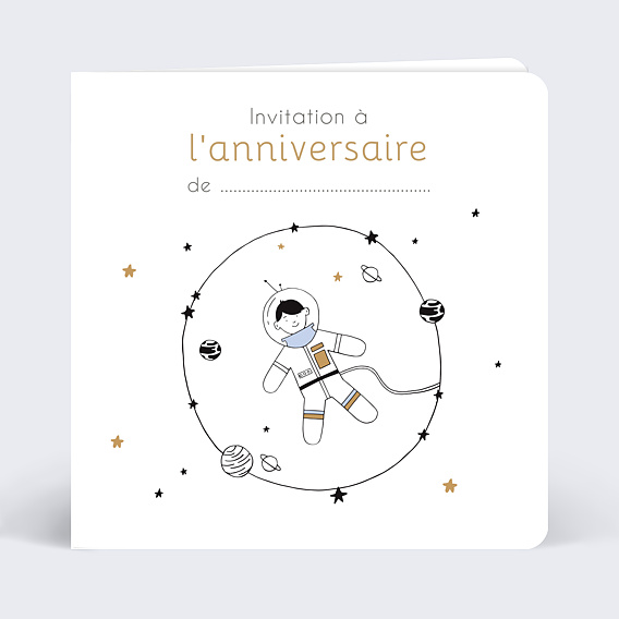 Invitation anniversaire enfant Petit Astronaute