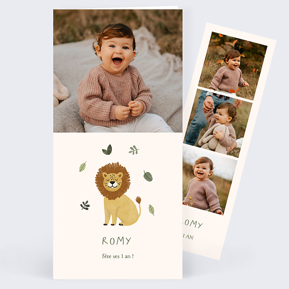 Invitation anniversaire enfant Petit lion photo