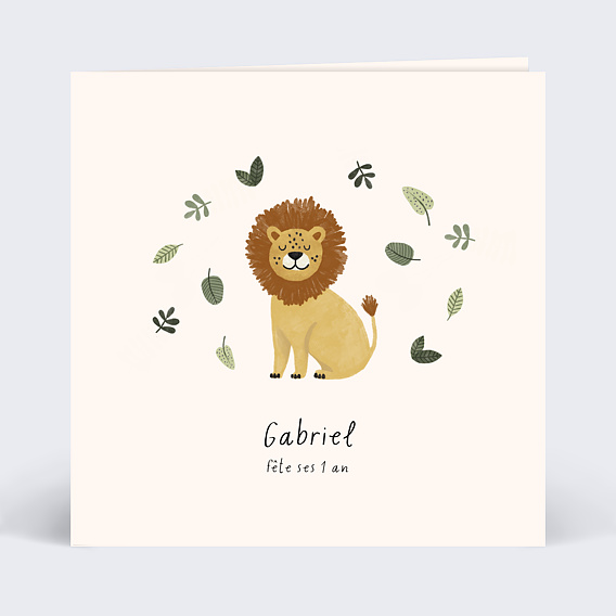 Invitation anniversaire enfant Petit Lion