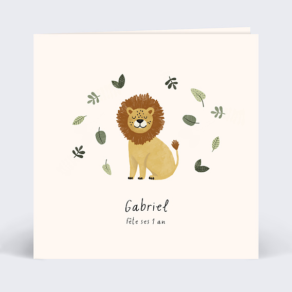 Invitation Anniversaire Enfant Petit Lion