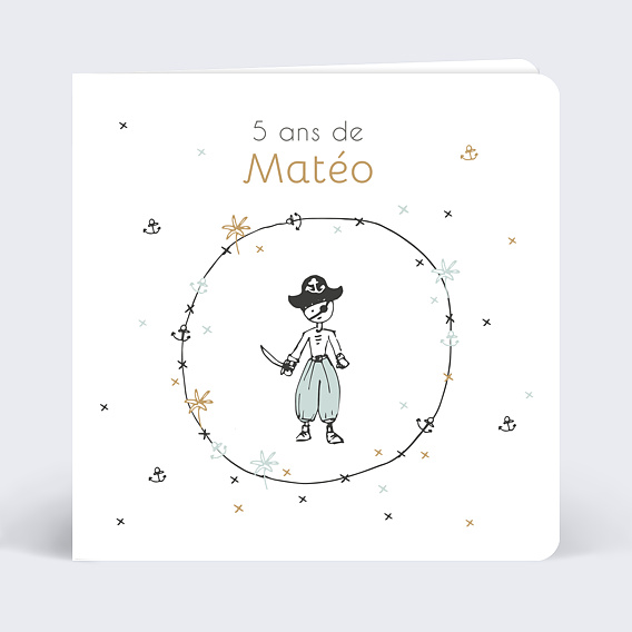 Invitation anniversaire enfant Petit Pirate