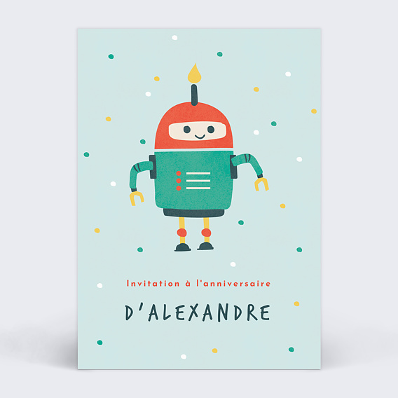 Invitation Anniversaire Enfant Petit Robot