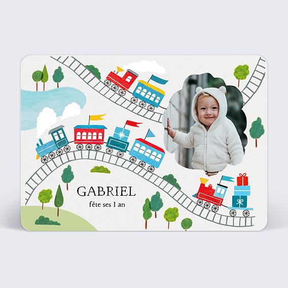 Invitation anniversaire enfant Petit Train