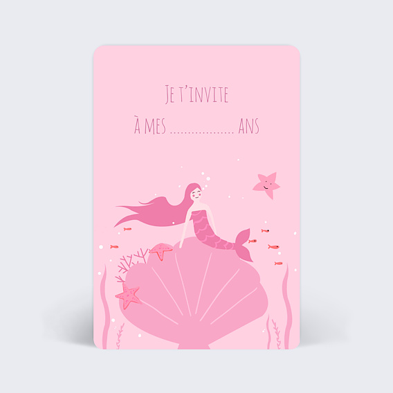 Invitation anniversaire enfant Petite Sirène