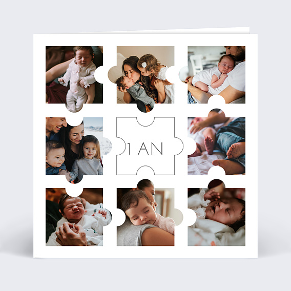 Invitation Anniversaire Enfant Photo Puzzle