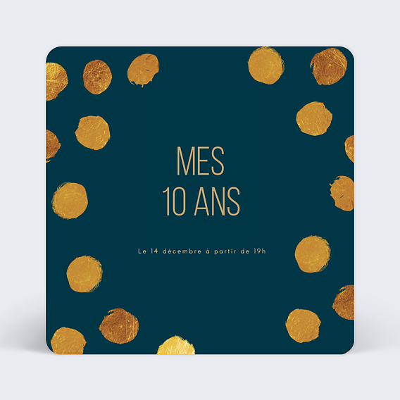 Carte d'invitation d'anniversaire 10 ans