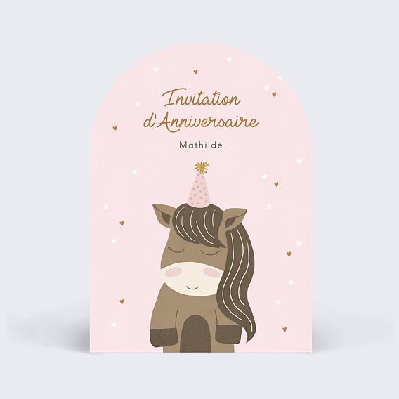 Invitation anniversaire enfant Poney Étoilé