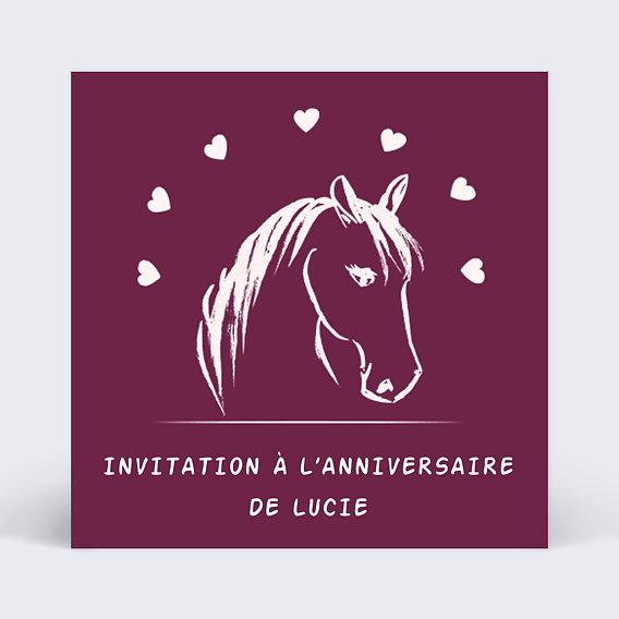 Invitation anniversaire enfant Poney