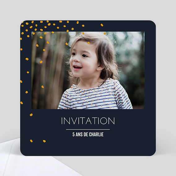 Carte d'Invitation Anniversaire Enfant Poussière d'Étoiles
