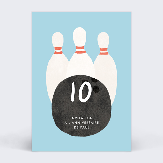 Invitation anniversaire enfant Quilles