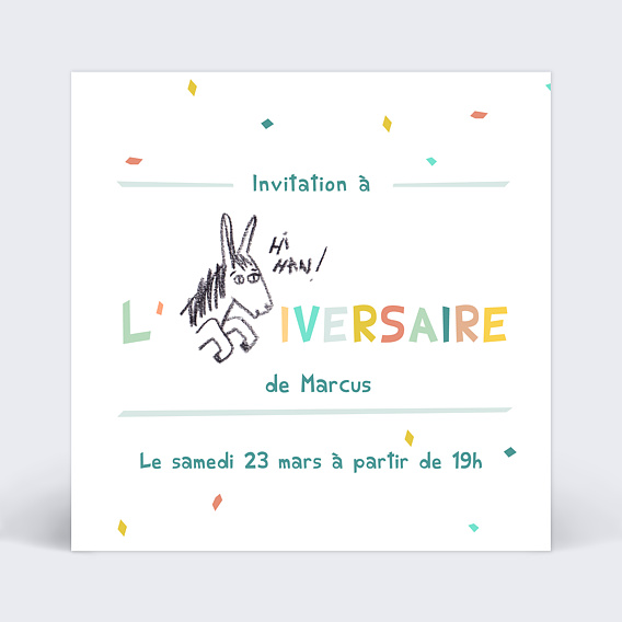 Invitation Anniversaire Rebus Ane Popcarte