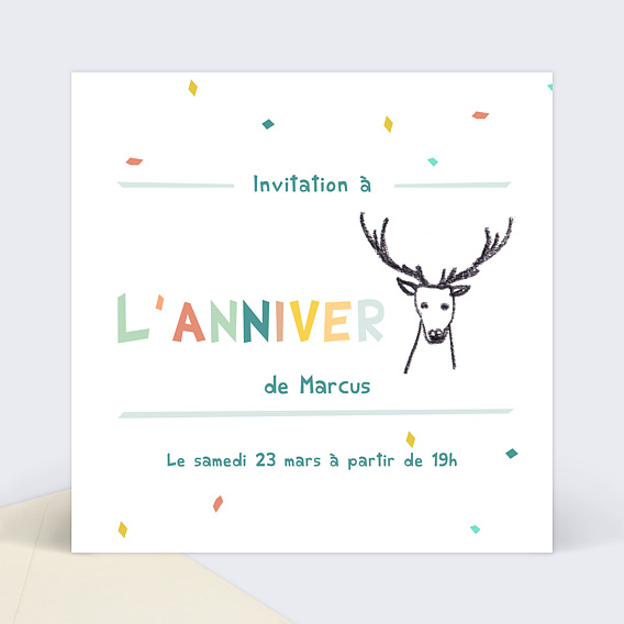 Invitation Anniversaire Enfant Rébus Cerf