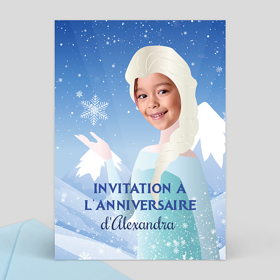 Cartes reine des neiges invitation anniversaire fête par 6