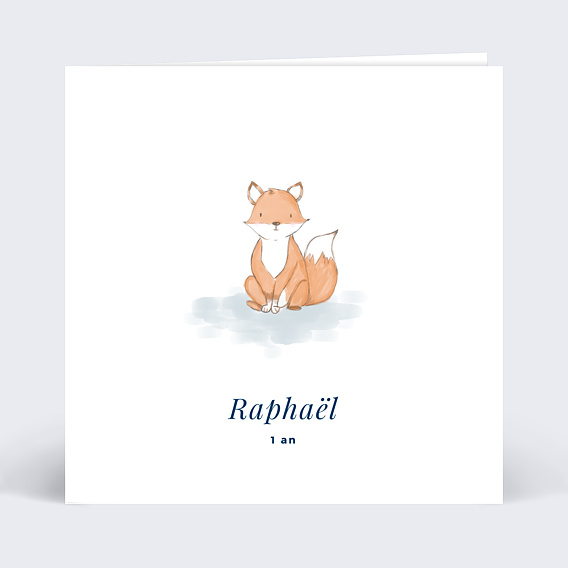 Invitation anniversaire enfant Renard
