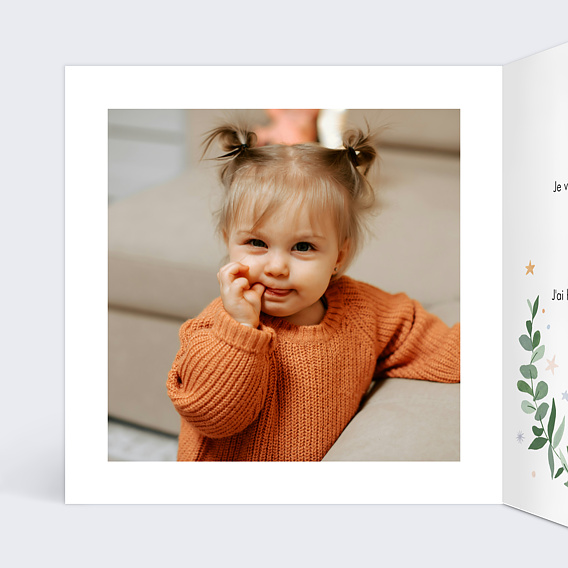 Invitation anniversaire enfant Licorne Couronne Intérieur Gauche