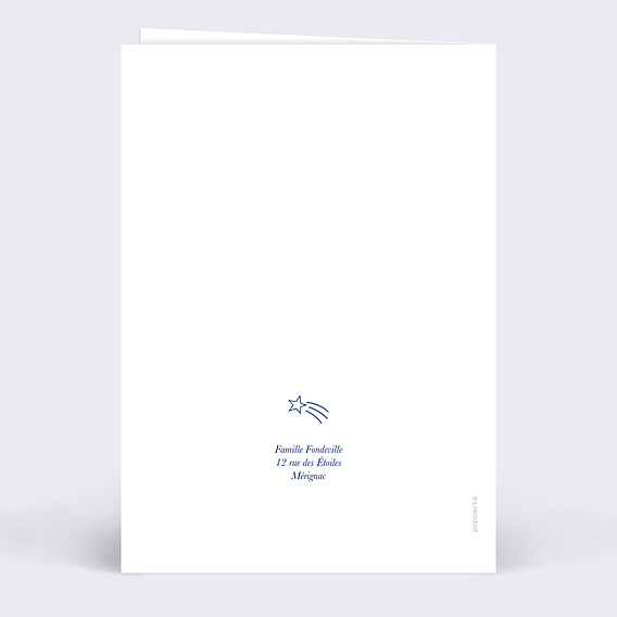 Invitation anniversaire enfant Ciel Étoilé Verso