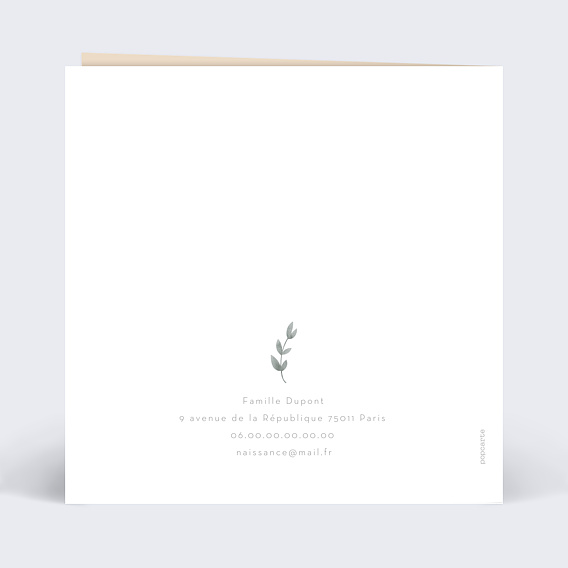 Invitation anniversaire enfant Petite Prairie Verso