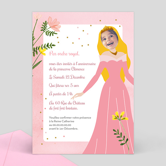 Invitation anniversaire enfant Château Féerique Verso