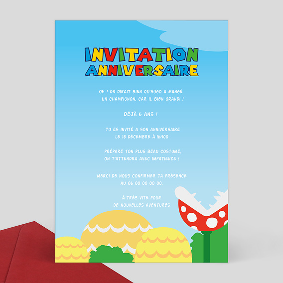 Invitation Anniversaire Enfant Monde d'Aventures - Popcarte