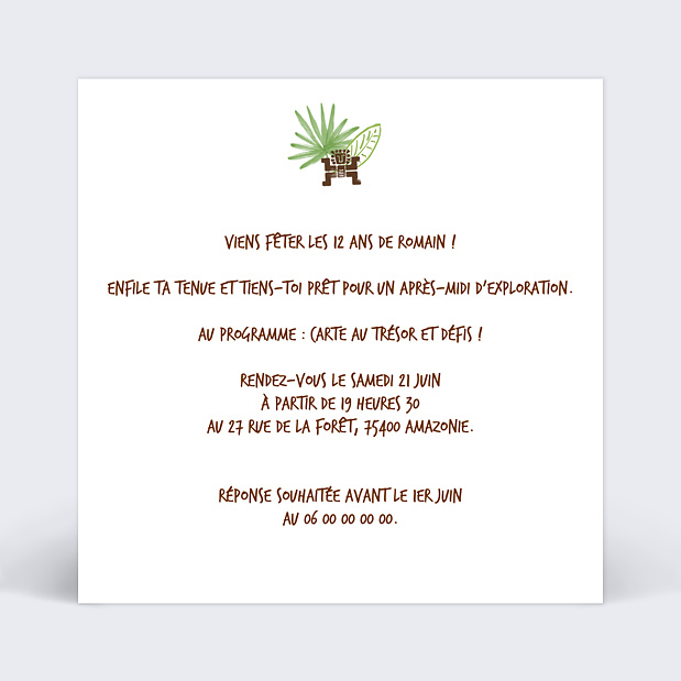 Invitation Anniversaire Aventure Popcarte