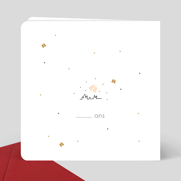 Carte d'invitation anniversaire Enfant Lionceau Verso
