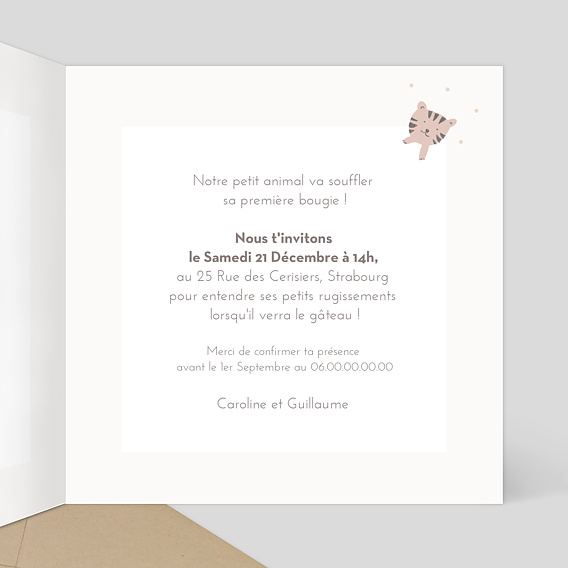 Invitation Anniversaire Enfant Savane