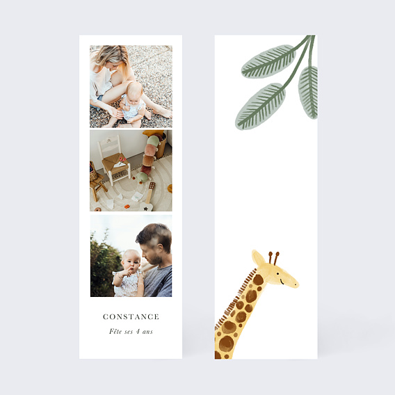 Invitation anniversaire enfant Amis de la jungle