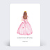 Invitation anniversaire enfant Robe princesse rose