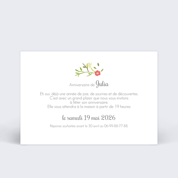 Invitation Anniversaire Enfant Liberty