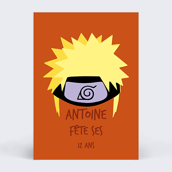 Invitation Anniversaire Enfant Manga